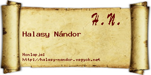 Halasy Nándor névjegykártya